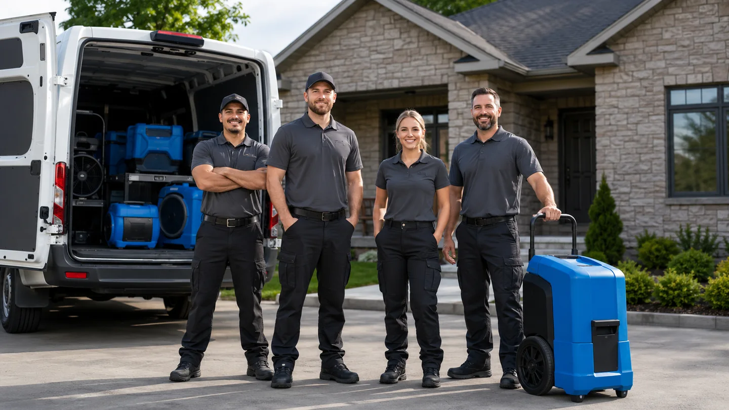Professional restoration crew and drying equipment serving Southwestern Ontario